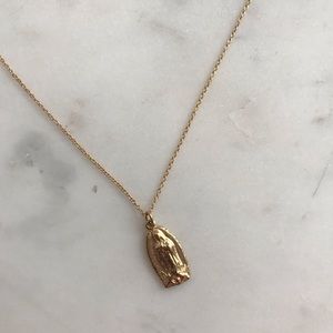 Argento Vivo Gold Virgin Mary religious necklace
